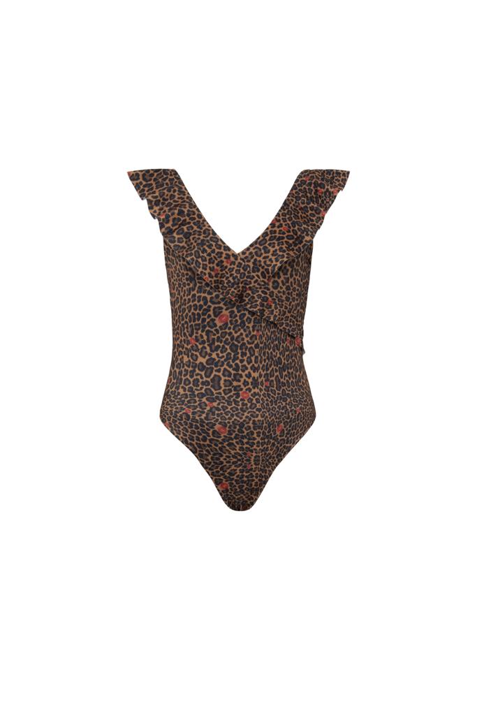 BROWN LEOPARD FULL COVERAGE SWIMSUIT