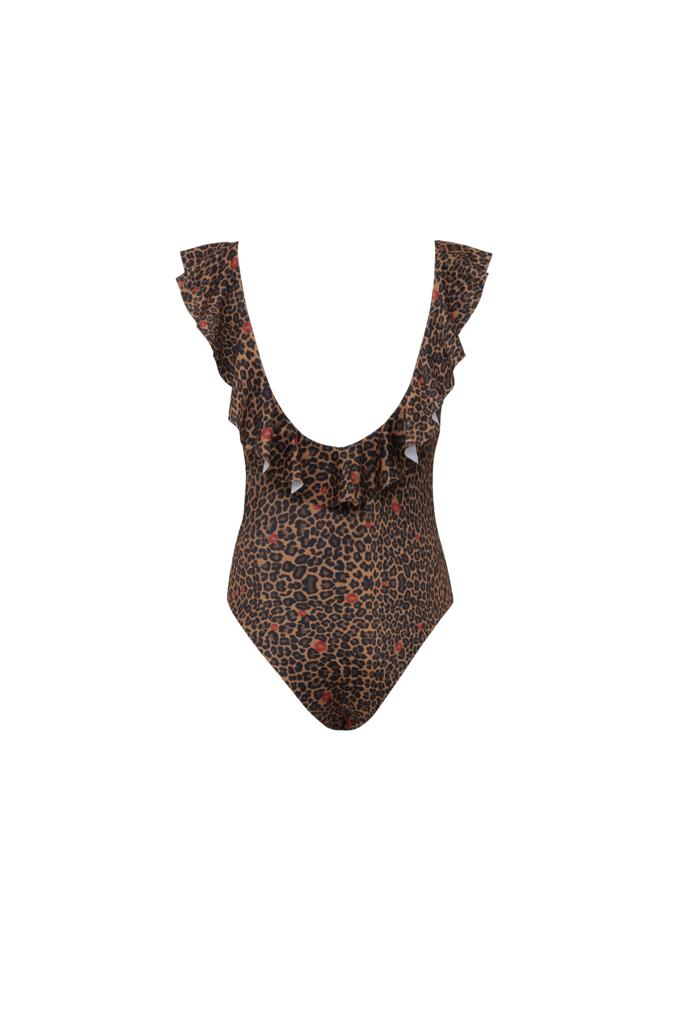 BROWN LEOPARD FULL COVERAGE SWIMSUIT
